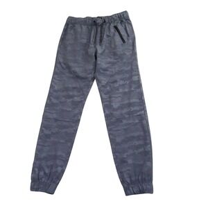 Iron Co Mens Jogger Pants S Blue Gray Camo Pull On Stretch Zip Pocket Tapered